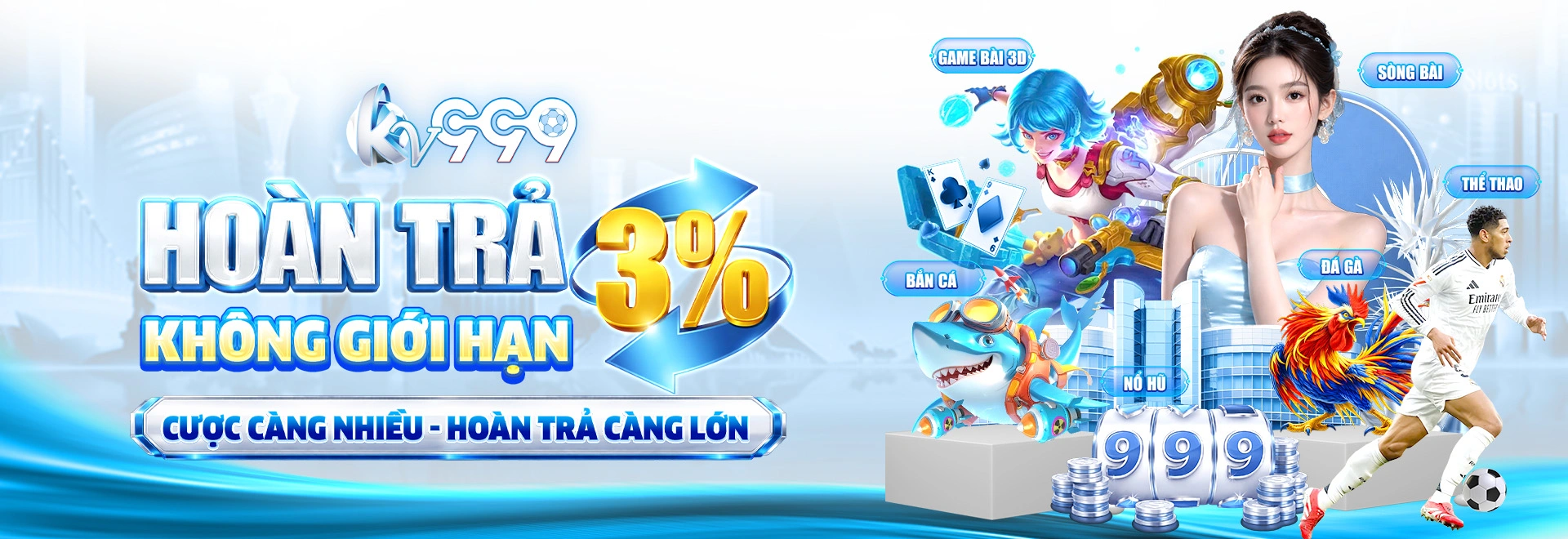 Các chuyên mục thể thao, casino, game bài và nổ hũ tại Kv999
